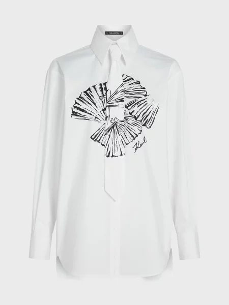 Рубашка Karl Lagerfeld из поплина белая