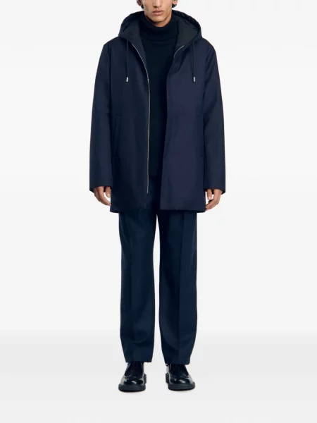 Parka Sandro su gobtuvu mėlyna