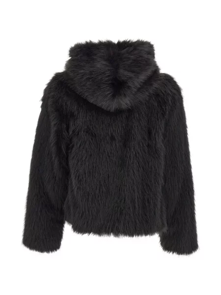 Geacă Kaos cu glugă cu blană negru