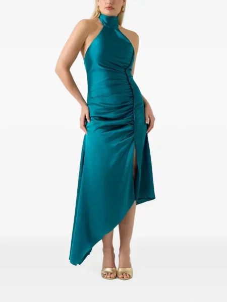 Rochie Guess cu volane asimetrică albastru