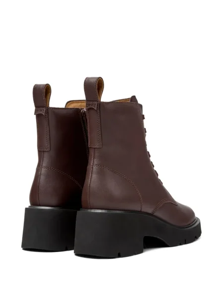 Botine Camper cu șireturi cu platformă din dantelă maro