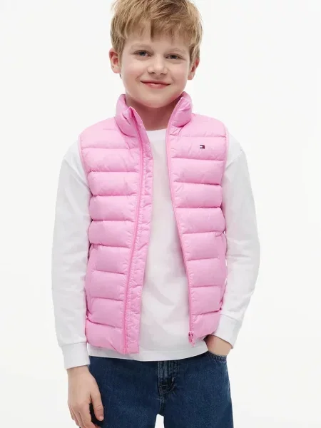 Tommy Hilfiger пухен елек за деца розово