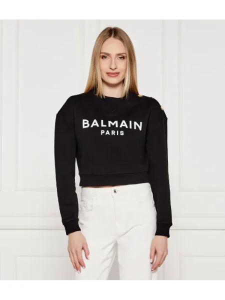 Balmain Hanorac | Cropped Fit negru