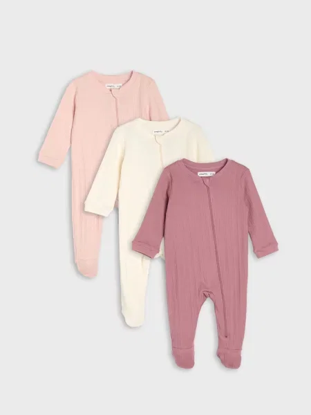 Sinsay overaly z žebrovaného úpletu 3 pack růžová