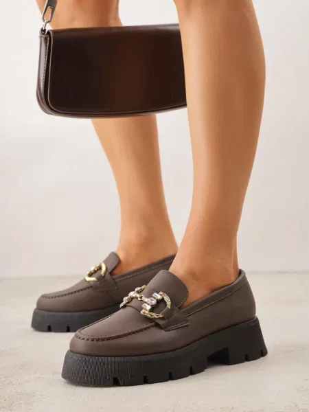 Mocasini Tenisea maro