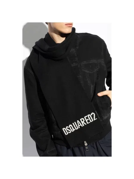 Szal Dsquared2 wełniana czarna