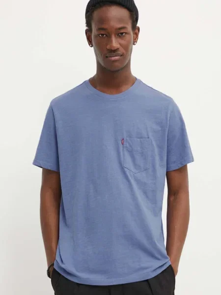 Levi's t-shirt Ανδρικό SS CLASSIC POCKET TEE μωβ