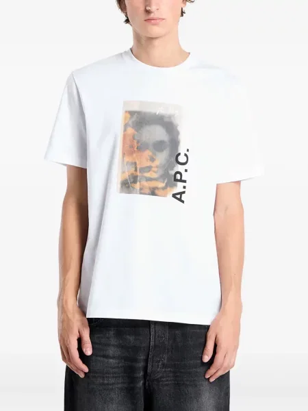 Tricou A.p.c. cu imagine alb
