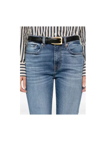 Jeansy 7 For All Mankind klasyczne z 5 kieszeniami niebieskie