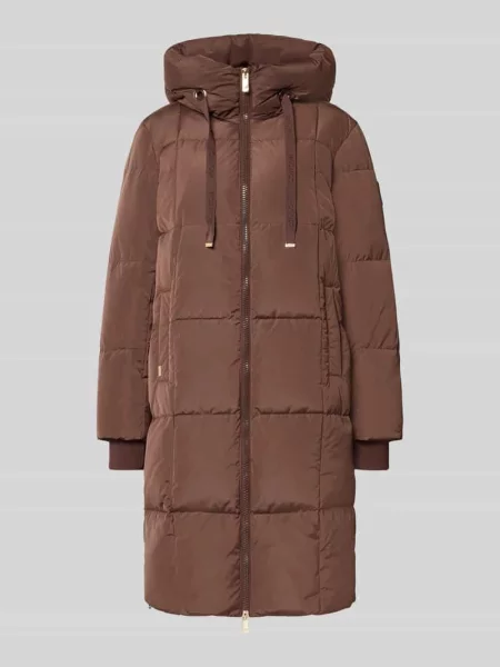 Płaszcz o kroju regular fit w efekcie pikowania model Nova' Mos Mosh brązowy