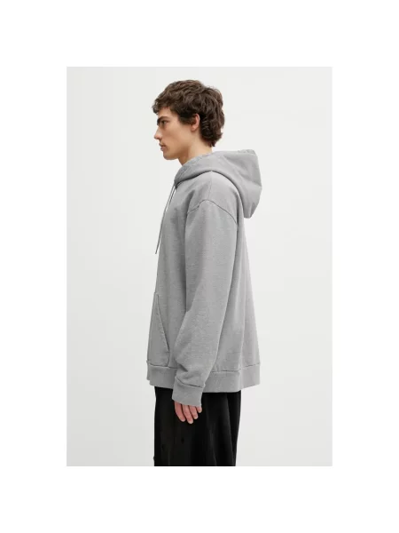 Bluza z kapturem Mm6 Maison Margiela z kapturem szara
