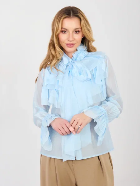 Bluză Factory Price cu volane albastru