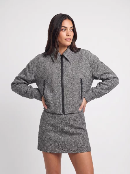 Geacă Michael Michael Kors din tweed negru