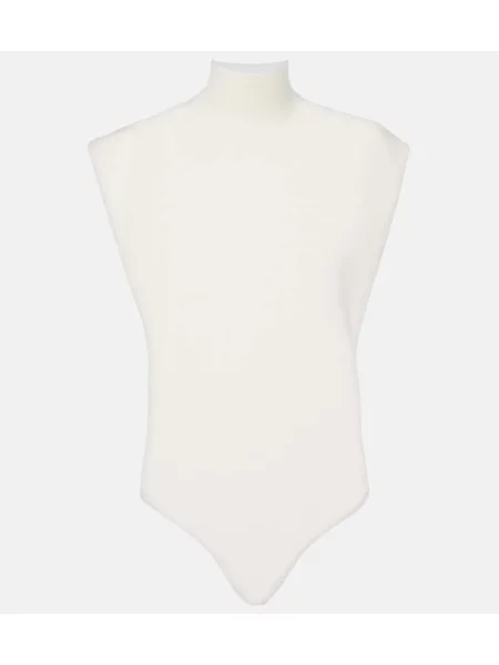 Body Alaïa de lână alb