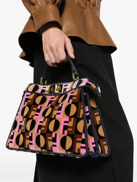 Geantă shopper Fendi maro