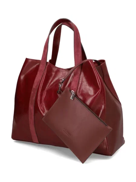 Pat Calvin hladká kůže kabelka Shopper červená