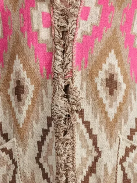 Cardigan Tensione In cu franjuri cu imprimeu geometric