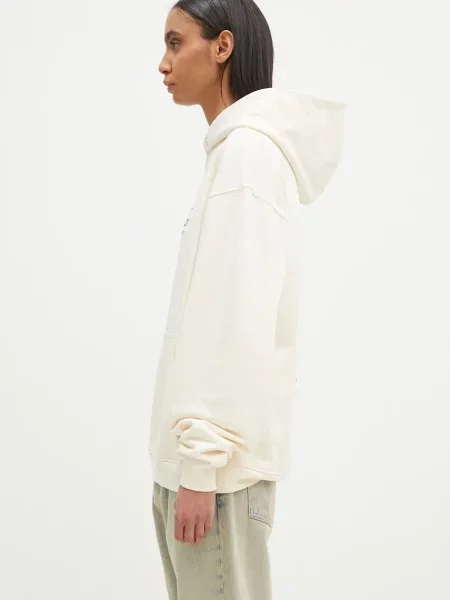 Кофта Filling Pieces з капюшоном з принтом бежевий