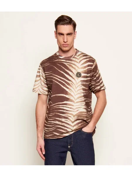 Just Cavalli Tricou ecru deschis maro