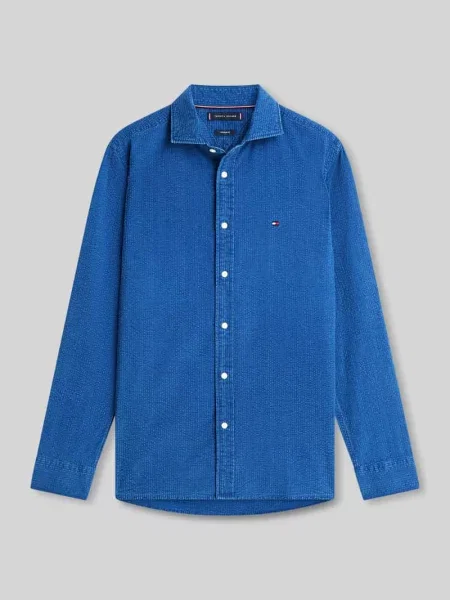 Koszula casualowa z czystej bawełny Tommy Hilfiger niebieska
