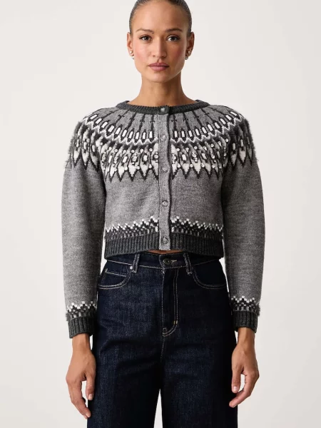 IBlues cardigan pentru femei cu lână IBLLICENZA gri