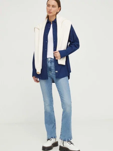 Сорочка G-Star Raw relaxed класичний комір синій