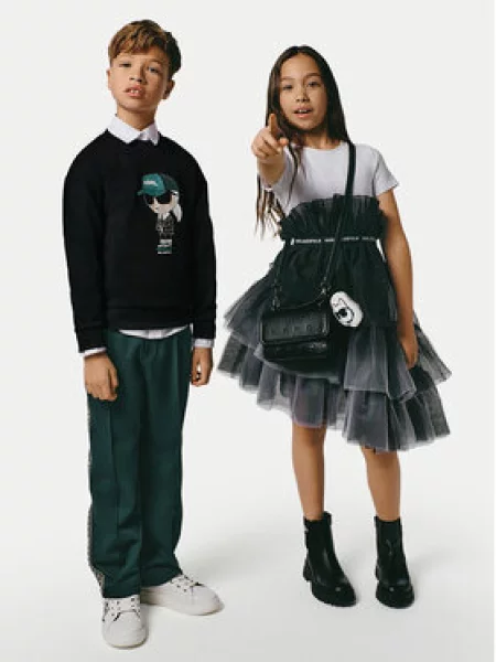 Karl Lagerfeld Kids Elegantna haljina S crna
