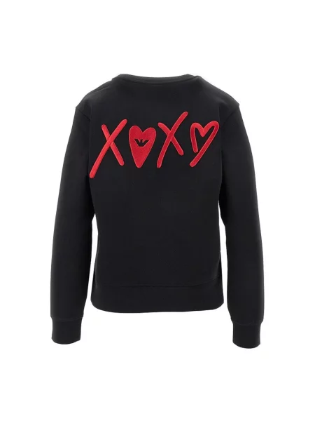 Długa bluza Emporio Armani z długim rękawem z logo czarna