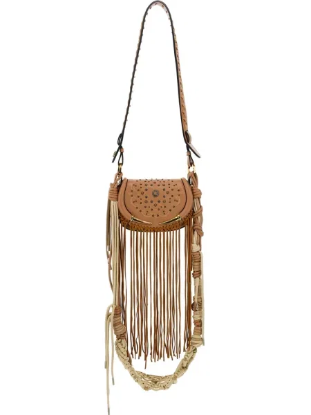 Geantă Roberto Cavalli cu franjuri maro