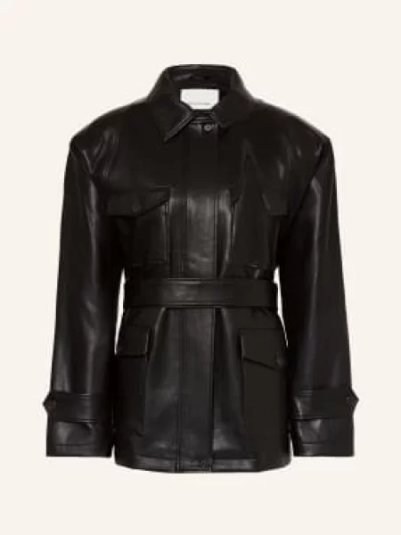 The Frankie Shop Polní Bunda Kelia V Koženém Vzhledu černá