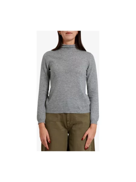 Sweter z golfem Gran Sasso wełniany szary