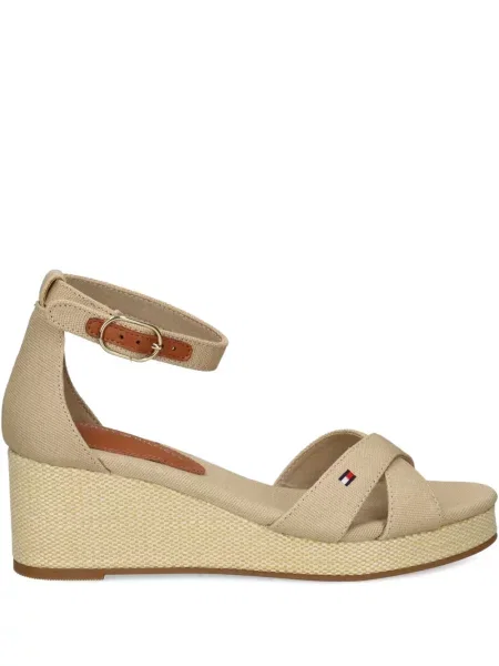 Espadrile Tommy Hilfiger cu pană din canvas