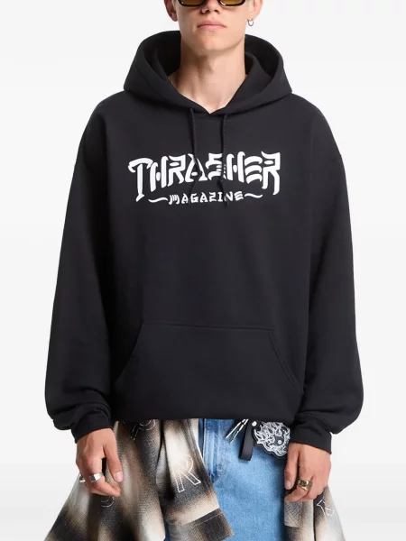 Hanorac cu glugă Thrasher negru