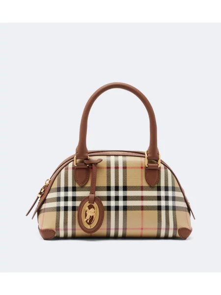 Top Burberry în carouri maro