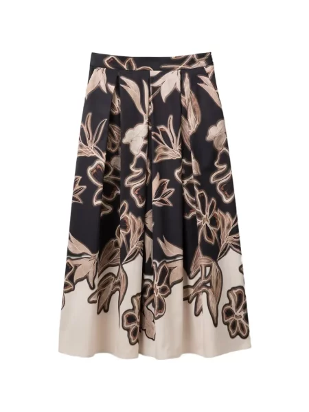 Fustă midi Benetton cu model floral cu imagine negru