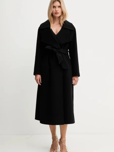 Simona Corsellini palton de lână negru