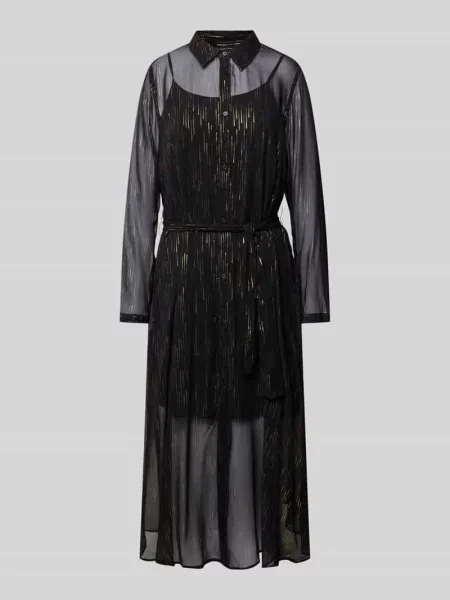 Sukienka midi z z wiązanym Armani Exchange czarna