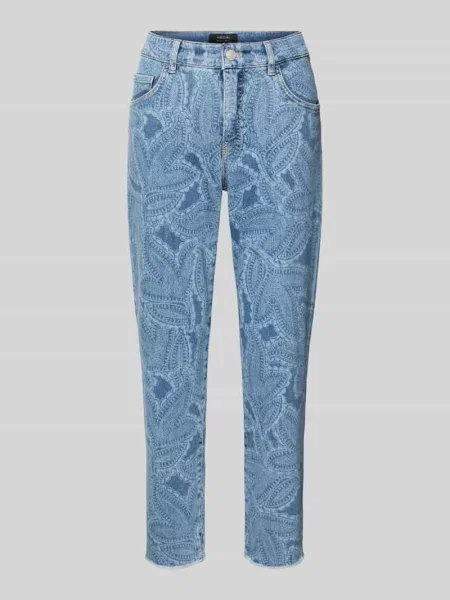 Jeans o kroju slim fit w 5 kieszeni z postrzępionym dołem Marc Cain