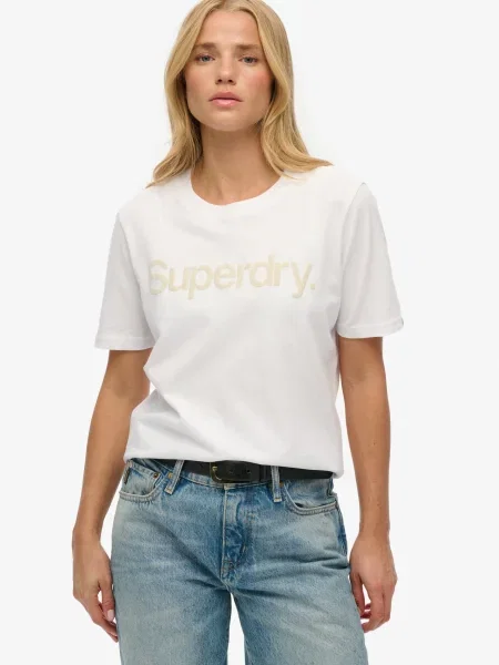 Superdry & Co Majica svetlo bež bela