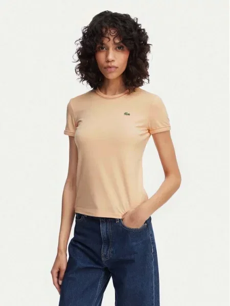 Lacoste T-shirt Svijetlo Slim Fit narančasta