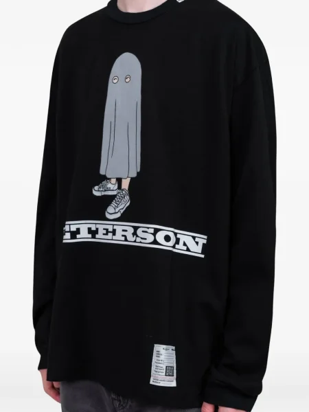 Tricou mânecă lungă Maison Mihara Yasuhiro cu imagine negru