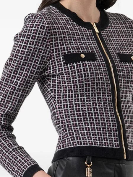 Cardigan Catrafina din jacard alb