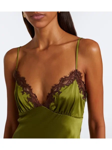 Rochie Staud din satin verde