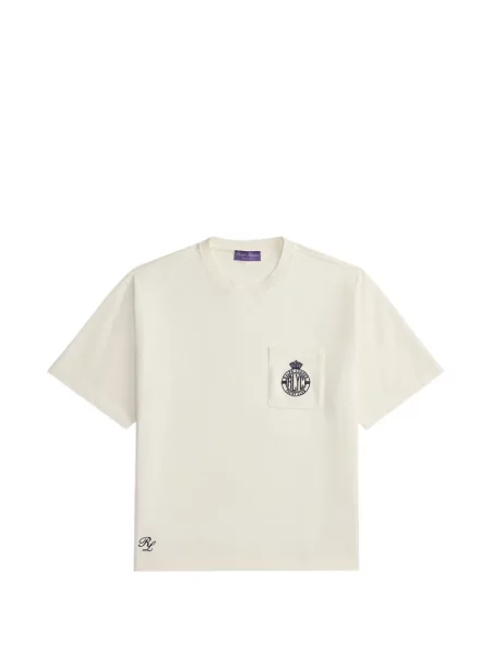Tricou Ralph Lauren Purple Label cu autograf alb