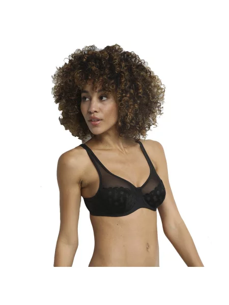 Однотонный бюстгальтер с вышивкой білий