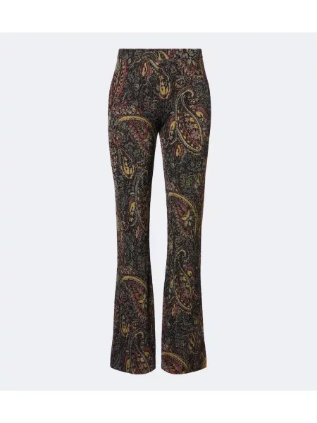 Pantaloni Etro cu model paisley din jacard evazate