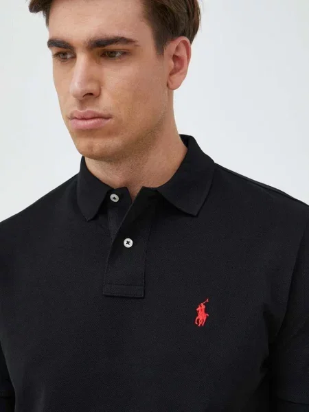 Поло Polo Ralph Lauren однотонний чорний