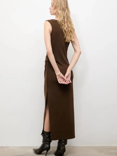 Макси платье Answear.lab коричневое