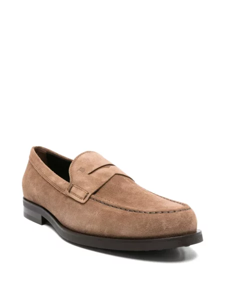 Pantofi loafer Tod's din piele de căprioară maro