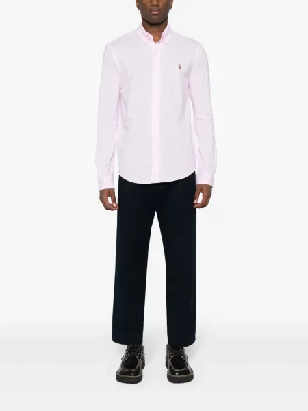 Kožne hlače Polo Ralph Lauren s vezicama s autogramom plava